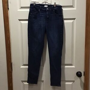 LOFT Women's Curvy High Rise Deep Blue Jeans